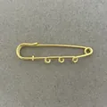 Vergoldete Sicherheitsnadel-Broschenbasis mit drei Schlaufen für DIY-Schmuckzubehör - Gold DIY Sicherheitsnadel Brosche (3 Ösen)