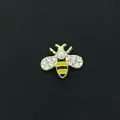Pequeño dije de abeja para collar de relicario flotante DIY con esmalte y pedrería - Estilo Abeja de Esmalte Perla Artificial (28) / Paquete de 10