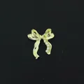 Elegante dije de lazo dorado con perlas pequeñas para relicarios DIY - Lazo Incrustado con Perlas Artificiales (30) / Paquete de 10 / Dorado