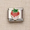 Charm fraise de qualité en acier inoxydable pour les bracelets italiens DIY créatifs - Motif de Fraise (28)
