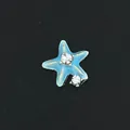 Pequeño dije de estrella de mar en esmalte azul con diamantes para relicario DIY - Estrella de Mar de Diamantes de Imitación Azul (39) / Paquete de 10 / Azul