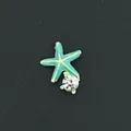 Elegante dije de estrella de mar verde azulado con cristal para medallones flotantes - Accesorio en Forma de Estrella de Mar (41) / Paquete de 10 / Verde Turquesa