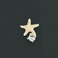 Amuleto de estrella de mar rosa con diamantes para collar de medallón flotante DIY - Accesorio en Forma de Estrella de Mar (42) / Paquete de 10 / Rosa