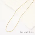 Elegante collar de cadena de labios chapado en oro de 18k con longitud de 40+5 cm - Cadena de Labios / 1 Pieza / Dorado