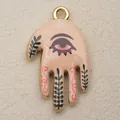 Bohemian gold-toned hand pendant with mystic eye design for unique DIY necklace jewelry - Mystic Hand Eye Style (14)