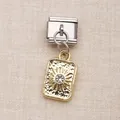 Charme modulaire italien pendentif soleil doré avec cristal pour bracelets DIY - Style Strass Étoilé Or Argent