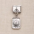 Pendentif tournesol en alliage argenté vintage pour bracelet modulaire italien bricolage - Style Strass Tournesol Argent Vintage