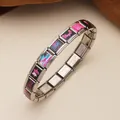 Pulsera italiana personalizable de acero inoxidable con motivos rosas de amor y ángel - Patrón de Palabra Rosa (7)