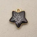 Retro star-shaped enamel copper pendant charm with gold edges for DIY jewelry - Five-pointed Star Burst Style (7)