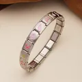 Pulsera de dijes italiana de acero inoxidable con coloridos diseños de dibujos animados - Patrón de Océano de Verano (8)