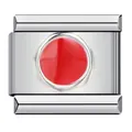 Maglia per bracciale modulare italiano in acciaio inossidabile con smalto rosso vivo - Punto Rotondo Rosso (ICY416)
