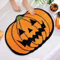 Alfombra de baño con forma de calabaza de Halloween, suave y antideslizante para hogar - Alfombrilla de Halloween YMX713 - 6