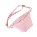 Minimalist macaron pink waterproof nylon fanny pack with stylish gold-tone metal hardware - 28*18*7cm / Light Pink