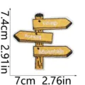 Écusson brodé détaillé de panneau de signalisation de camping pour l'équipement - Style Panneau Indicateur (W29LY-101-20)
