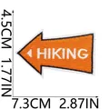Detailed view of orange HIKING arrow embroidered patch with size dimensions 4.5x7.3cm - Hiking Arrow Style (W29LY-078-22)