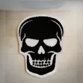 Alfombra de baño absorbente antideslizante con forma de calavera de cachemira falsa - YMX713 Alfombrilla de Halloween-3
