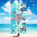 Schnelltrocknendes Mikrofaser-Strandtuch mit buntem Seestern-Print - Seestern