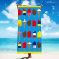 Schnelltrocknendes Mikrofaser-Strandtuch mit farbenfrohem Sommer-Eiscreme-Muster - Eiscreme