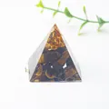 Pequeña pirámide de resina de piedra ojo de tigre natural de 3 cm para decorar escritorio - 3cm / Ojo de tigre