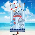 Saugfähiges schnelltrocknendes Mikrofaser Strandtuch mit lebhaftem Summer Festival Print - Eiscreme-Bär