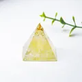Pirámide de resina de citrino natural cristal triturado decoración escritorio 3cm - 3cm / Amarillo Limón