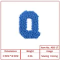 Blue chenille embroidery letter Q patch for DIY clothing and bags, 5x4cm dimensions - English Letter Q (4B5-17) / Blue