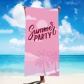 Schnelltrocknendes Strandtuch aus Mikrofaser mit pinkem Summer Party Aufdruck und Palmen - Rosa Kokospalme