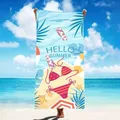 Ein hochwertiges Mikrofaser-Strandtuch mit einem bunten Sommer-Bikini-Aufdruck. - Sommer-Bikini (Stil 1)