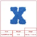 Blue chenille towel embroidered letter X patch for DIY clothing and bag decorations. - English Letter X (4B5-24) / Blue