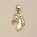 Elegant golden copper horse head pendant for DIY jewelry making and necklaces. - Realistic Horse Head (7) / Gold