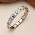 Pulsera de charms italianos de acero inoxidable con eslabones de cisne negro - Patrón de Cisne Negro (15)