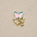 Vergoldeter Schmetterlingsanhänger mit Stern und Perle für DIY-Schmuck - Irisierend Stern Perle Schmetterling Stil (14)