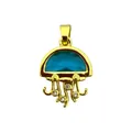 Charmante gouden kwalhanger met blauw detail voor DIY-kettingen in oceaanthema-stijl. - Gouden Strass Blauwe Emaille Kwal Hanger Zonder Ketting