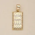Gold bar shaped copper pendant engraved with Fine Gold 9999 and cubic zirconia - Rhinestone Gold Bar (9) / Gold