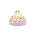 Detailed view of the purple pudding pendant with gold-plated edges and embossed text - Purple Pudding (2)