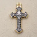 Vintage style cross copper pendant with intricate skull and floral pattern for DIY jewelry - Cross Skull Style (18)