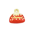 Enamel pudding charm pendant in red and cream copper alloy for sweet jewelry crafts - Red Dotted Pudding (3)