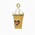 Ciondolo in lega di rame smaltato a forma di coppa di gelato con design a cuore - Coppa di Gelato Caffè (9)