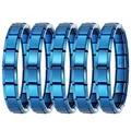 Set di 5 bracciali a maglie modulari italiane in acciaio inossidabile blu per il fai da te - Blu