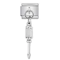 Vue rapprochée du pendentif tournevis sur un maillon de bracelet italien en acier - Style Tournevis (ICG877) / 5 Pièces/Paquet