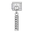 Charme modulaire italien en acier argenté avec un petit pendentif en forme de règle - Style Règle (ICG878) / 5 Pièces/Paquet