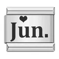 Abalorio de pulsera modular italiana de acero inoxidable con mes de junio y corazón - Paquete de 5 / Junio (ICK006)