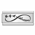 Titanium steel Italian modular charm with laser-engraved bird and dream infinity pattern - Dream Birds Infinity Pattern (#3) / Silver