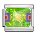 Italienisches Charm-Element aus Edelstahl mit glitzerndem Fußballfeld-Design für DIY - Fußballfeld Muster (ICJ418-1)