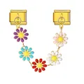 Eslabón de cadena de margaritas de acero inoxidable dorado para pulseras modulares - Estilo Margarita Multicolor Dorado (ICG712-2)