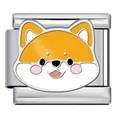 Cute cartoon Shiba Inu dog charm in stainless steel for Italian style DIY bracelets - Shiba Inu (ICJ2567)