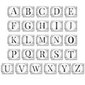 Vue détaillée de l'alphabet A-Z complet pour les maillons de bracelet à breloques italiennes - Style Lettre A / Argent