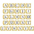 Vue de l'ensemble complet de 26 breloques italiennes dorées à maillons modulaires - Style Lettre A / Or