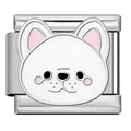 Cute French Bulldog enamel Italian charm link in stainless steel for DIY bracelets - French Bulldog (ICJ2562)