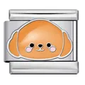 Cute cartoon puppy dog enamel charm link for DIY Italian stainless steel bracelets - Orange-yellow Dog (ICJ2568)